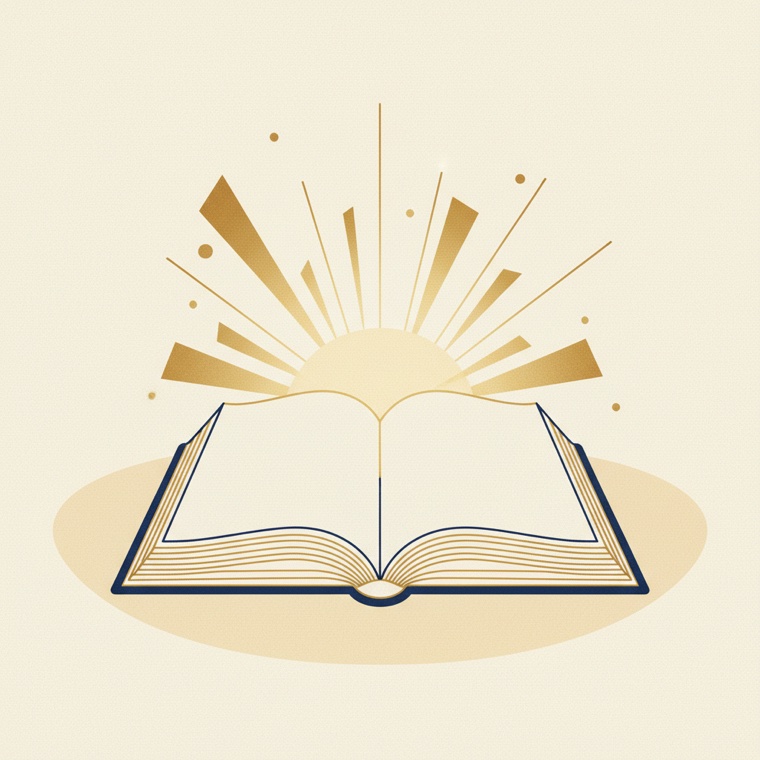 An open Bible with light