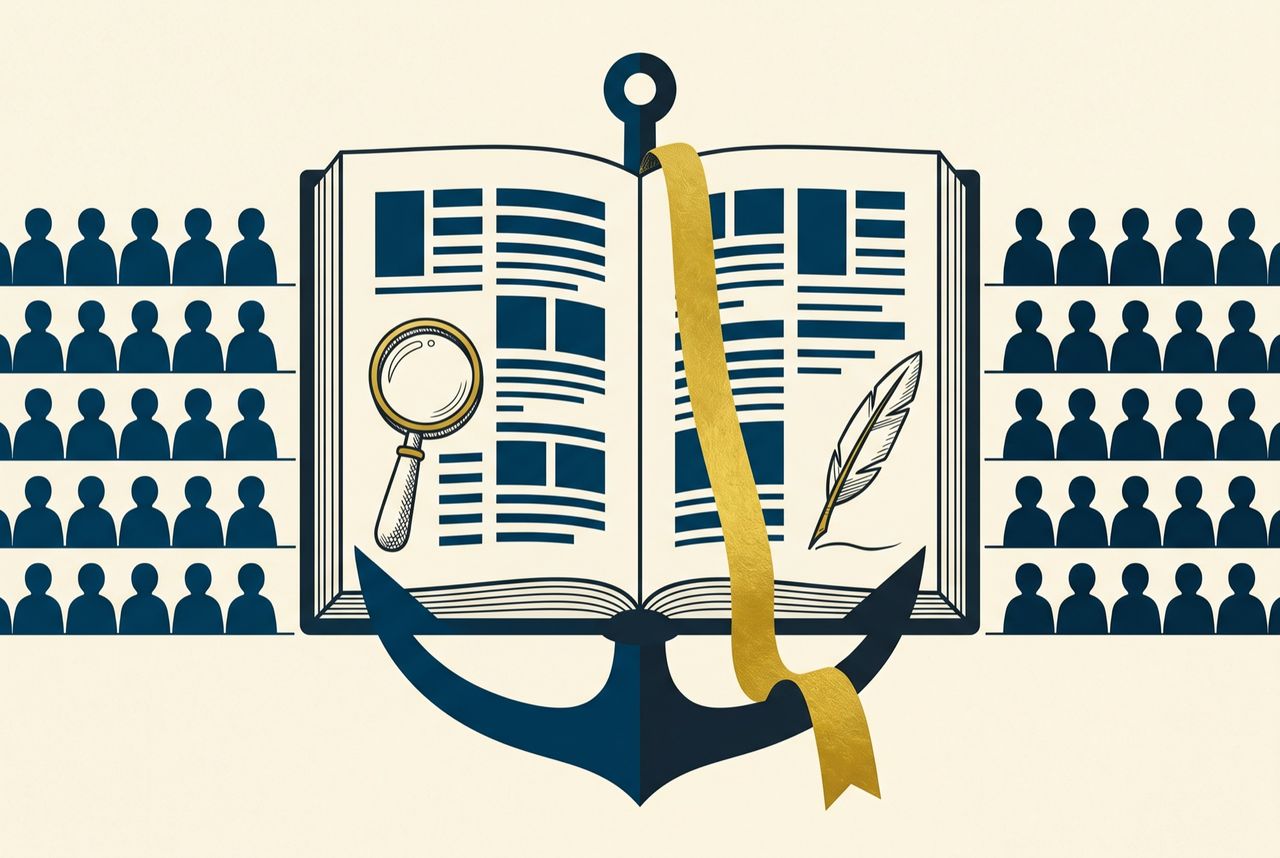 Illustration of a larger group studying Scripture verse by verse