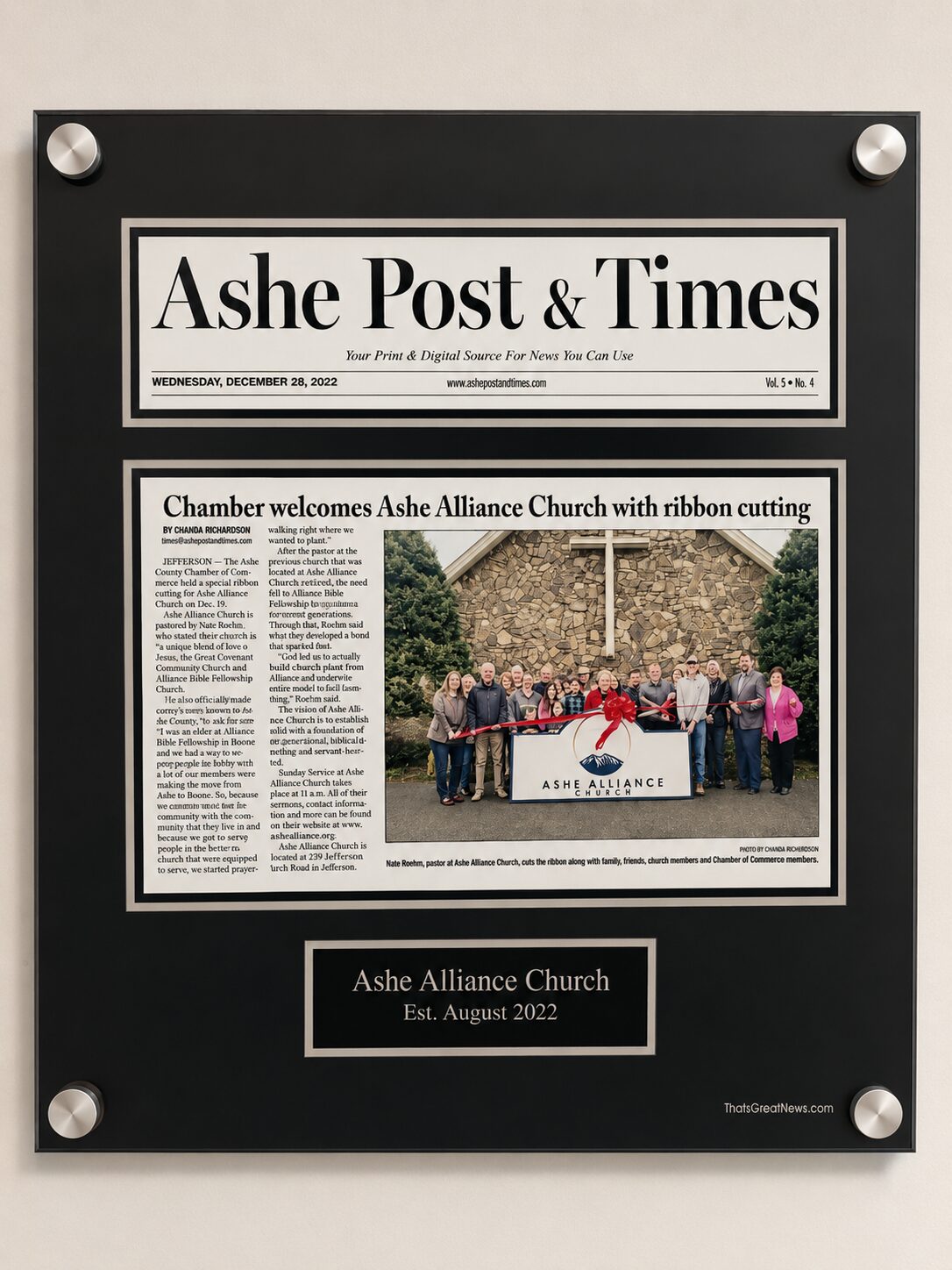 Ashe Alliance Church ribbon cutting